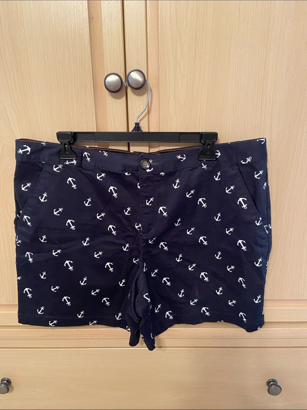 Dockers Navy Blue Shorts with White Anchor Print